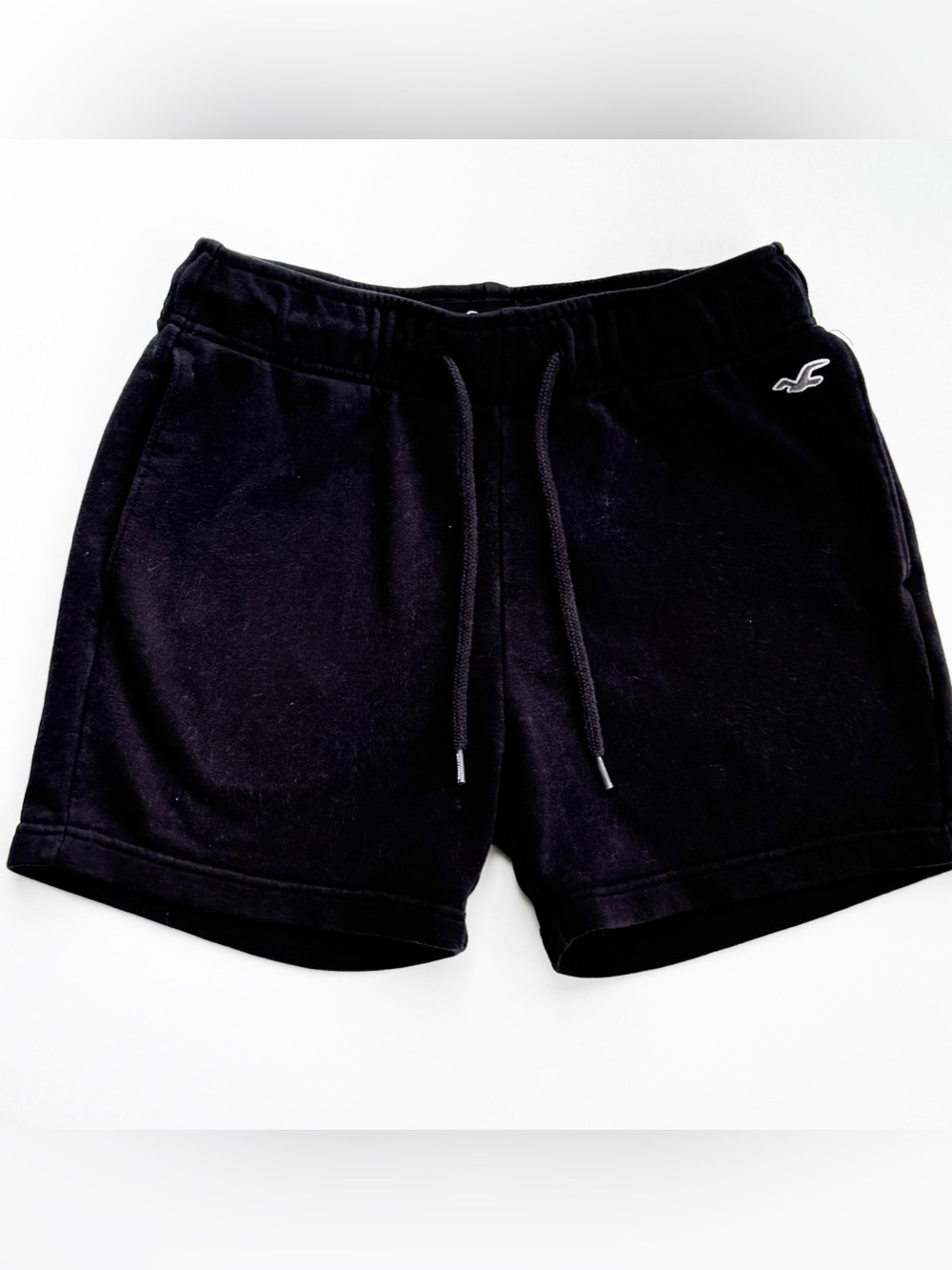 Black Hollister Drawstring Lounge Shorts with Logo